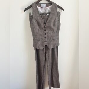 Plaid Vest Waistcoat Suit